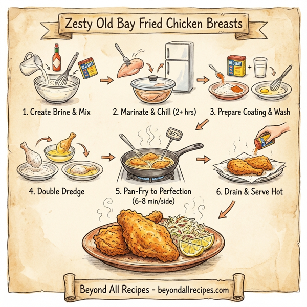Zesty Old Bay Fried Chicken Breasts instructions