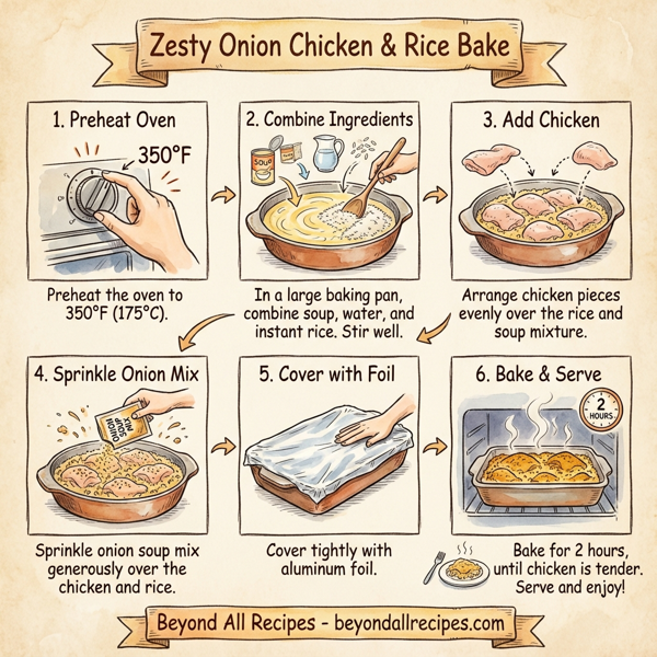 Zesty Onion Chicken & Rice Bake instructions