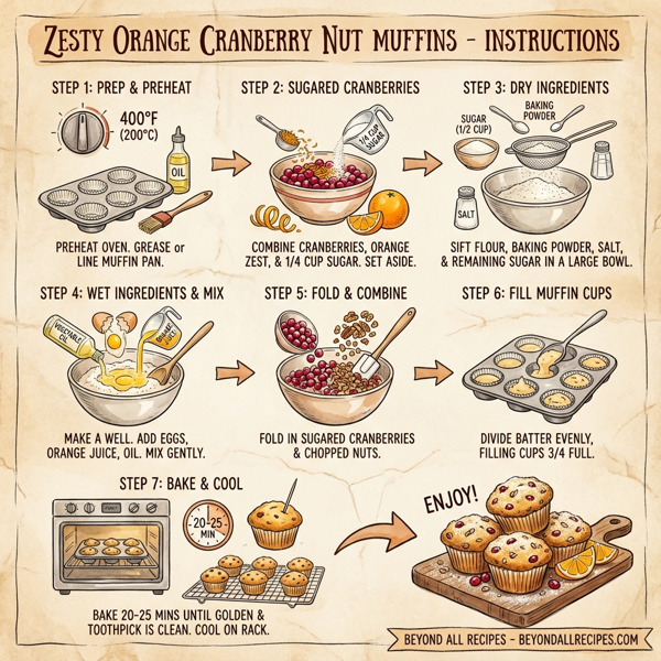 Zesty Orange Cranberry Nut Muffins instructions
