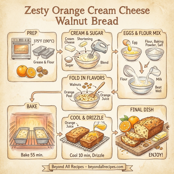 Zesty Orange Cream Cheese Walnut Bread instructions