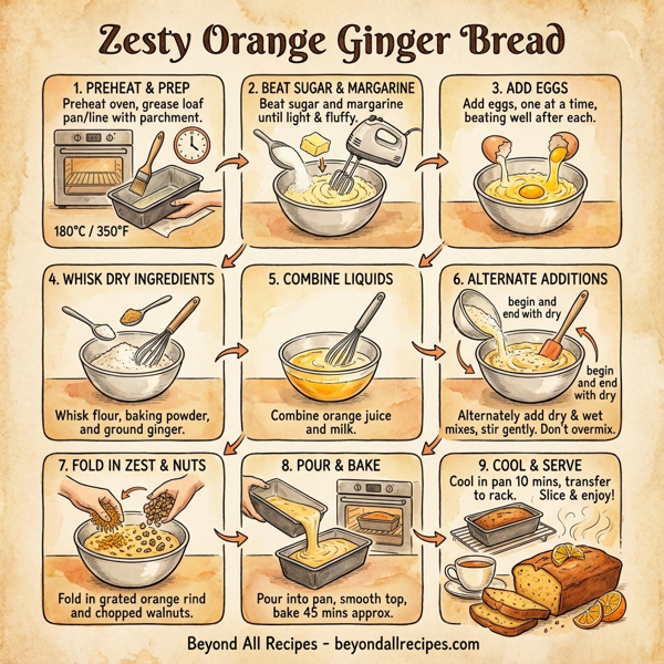 Zesty Orange Ginger Bread instructions