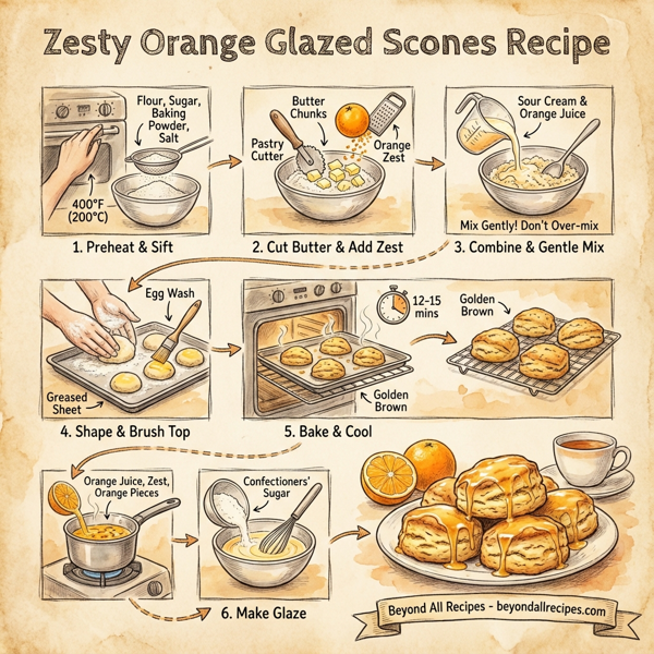 Zesty Orange Glazed Scones instructions