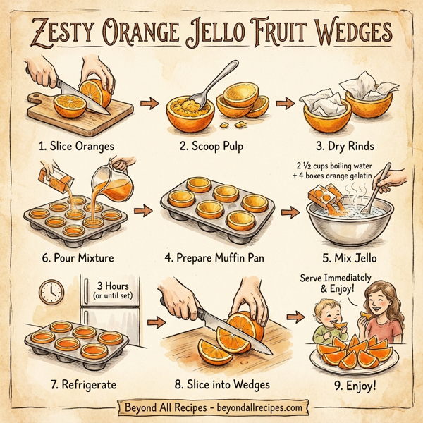Zesty Orange Jello Fruit Wedges instructions