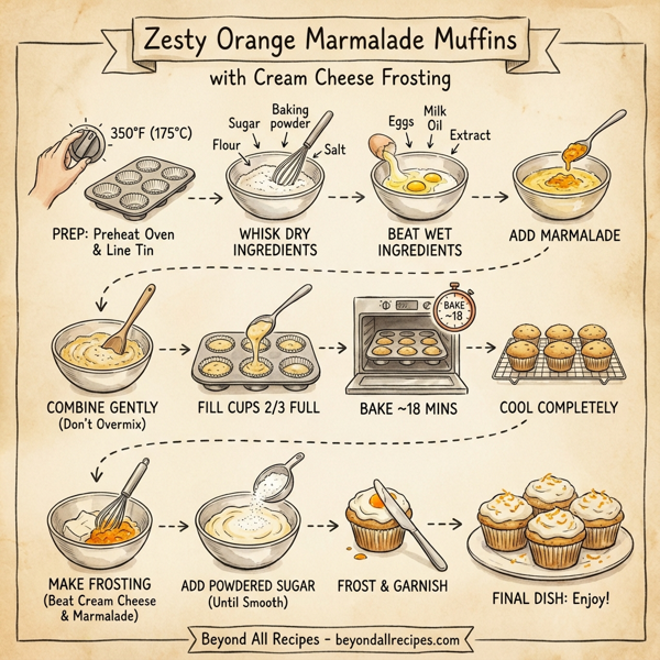 Zesty Orange Marmalade Muffins with Cream Cheese Frosting instructions