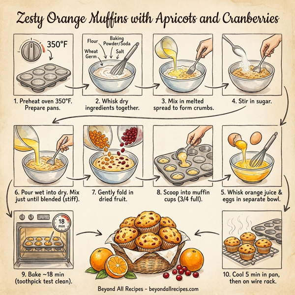 Zesty Orange Muffins with Apricots and Cranberries instructions
