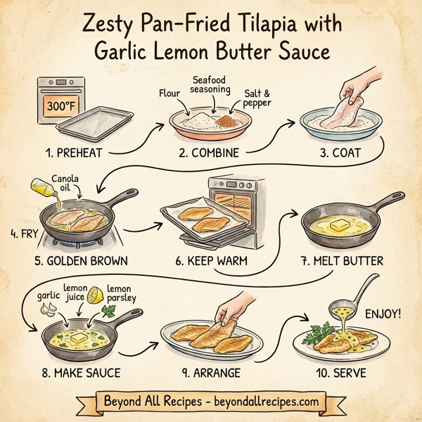 Zesty Pan-Fried Tilapia with Garlic Lemon Butter Sauce instructions
