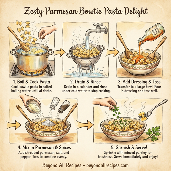 Zesty Parmesan Bowtie Pasta Delight instructions