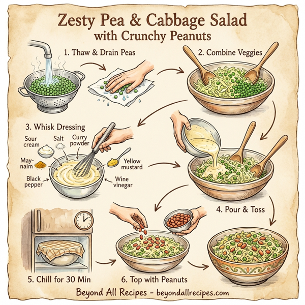 Zesty Pea & Cabbage Salad with Crunchy Peanuts instructions