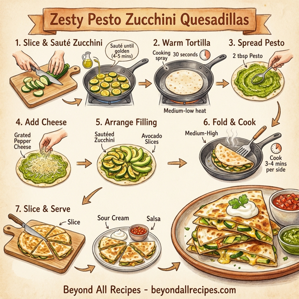 Zesty Pesto Zucchini Quesadillas instructions