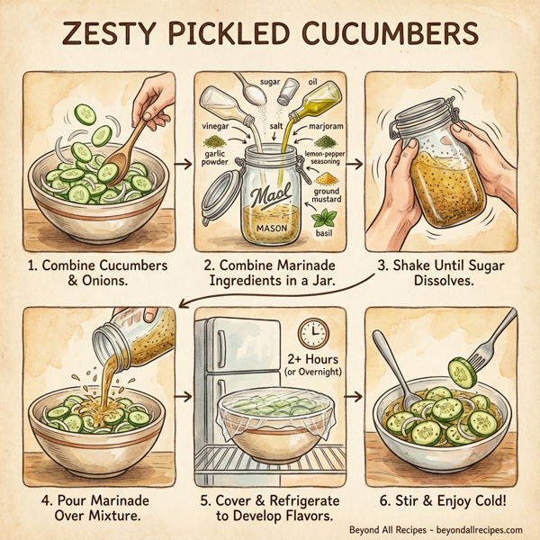 Zesty Pickled Cucumbers instructions