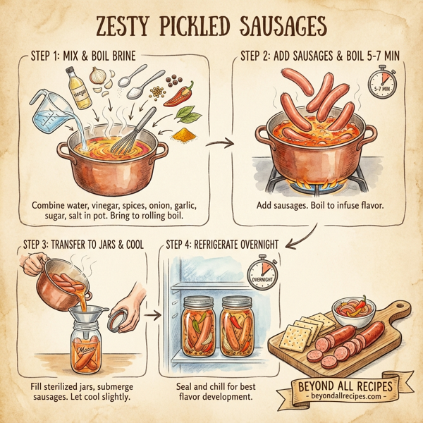 Zesty Pickled Sausages instructions