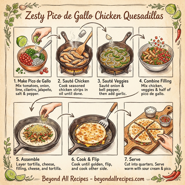 Zesty Pico de Gallo Chicken Quesadillas instructions