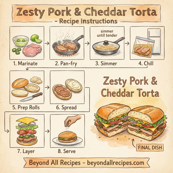 Zesty Pork & Cheddar Torta instructions
