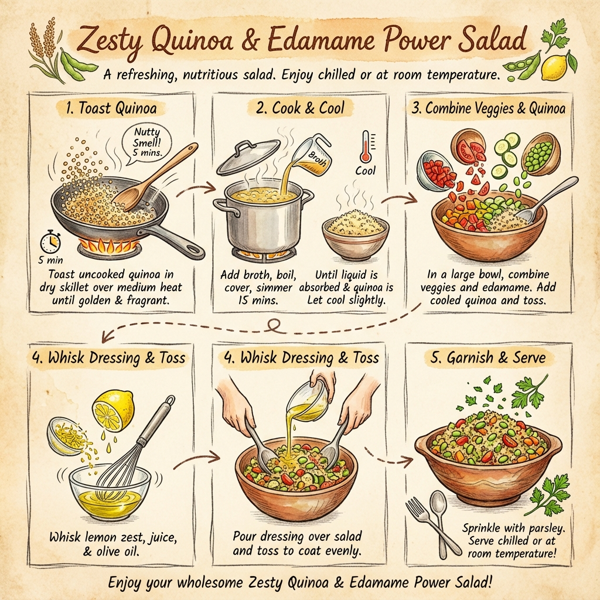 Zesty Quinoa and Edamame Power Salad instructions