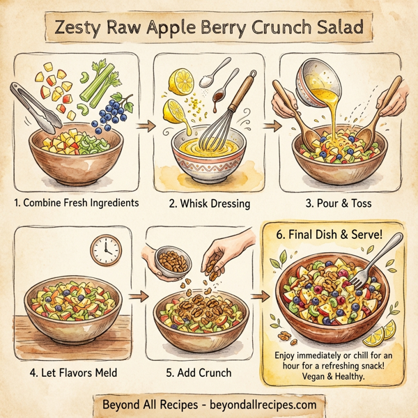 Zesty Raw Apple Berry Crunch Salad instructions