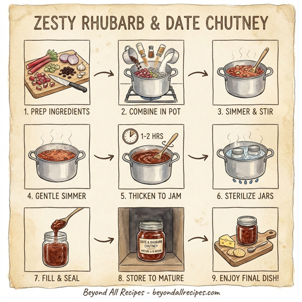 Zesty Rhubarb and Date Chutney instructions