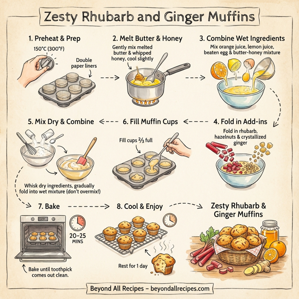 Zesty Rhubarb and Ginger Muffins instructions