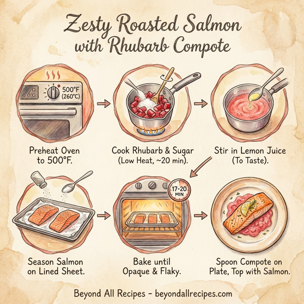 Zesty Roasted Salmon with Rhubarb Compote instructions