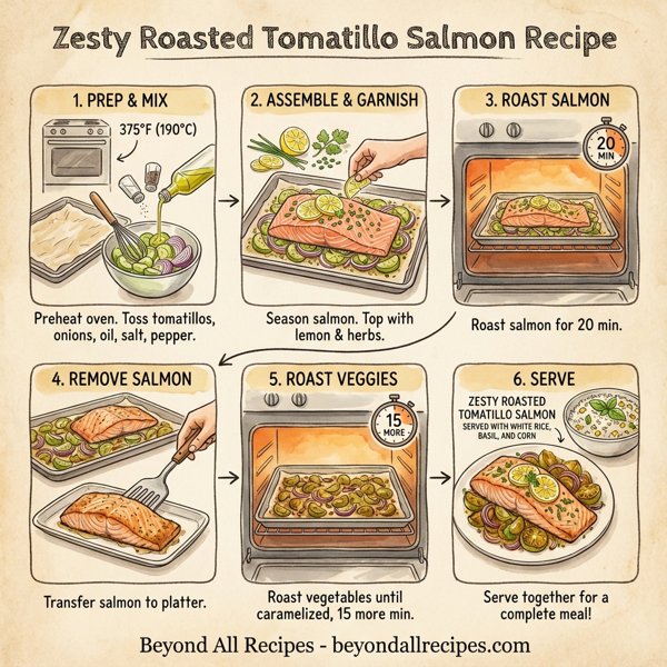 Zesty Roasted Tomatillo Salmon instructions