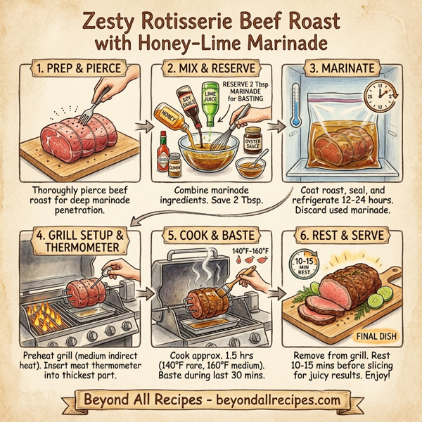 Zesty Rotisserie Beef Roast with Honey-Lime Marinade instructions