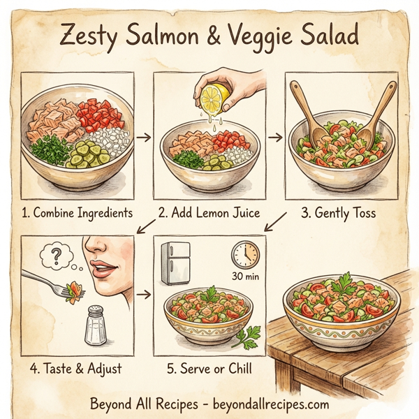 Zesty Salmon & Veggie Salad instructions