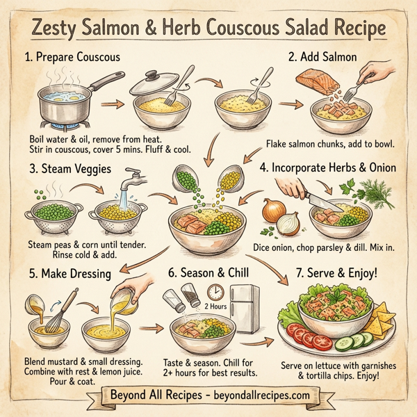 Zesty Salmon and Herb Couscous Salad instructions