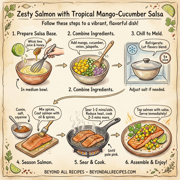 Zesty Salmon with Tropical Mango-Cucumber Salsa instructions