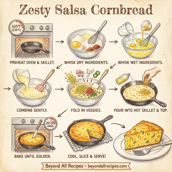 Zesty Salsa Cornbread instructions