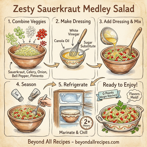 Zesty Sauerkraut Medley Salad instructions
