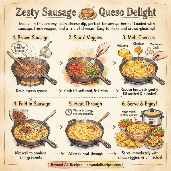 Zesty Sausage Queso Delight instructions