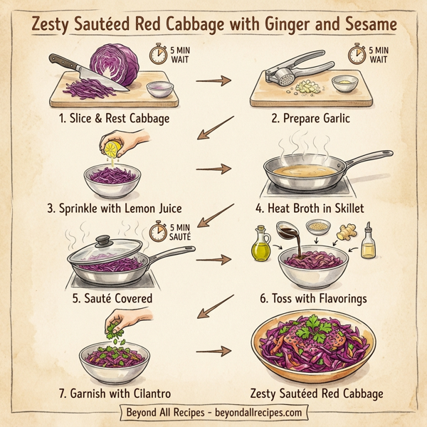 Zesty Sautéed Red Cabbage with Ginger and Sesame instructions