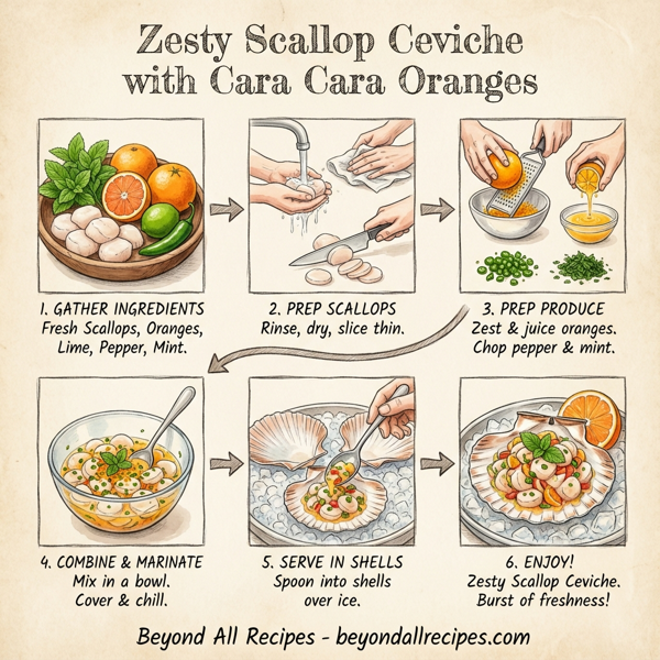 Zesty Scallop Ceviche with Cara Cara Oranges instructions