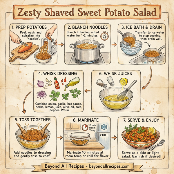 Zesty Shaved Sweet Potato Salad instructions