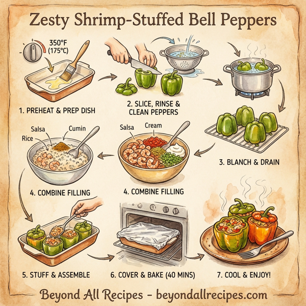 Zesty Shrimp-Stuffed Bell Peppers instructions