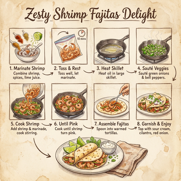 Zesty Shrimp Fajitas Delight instructions