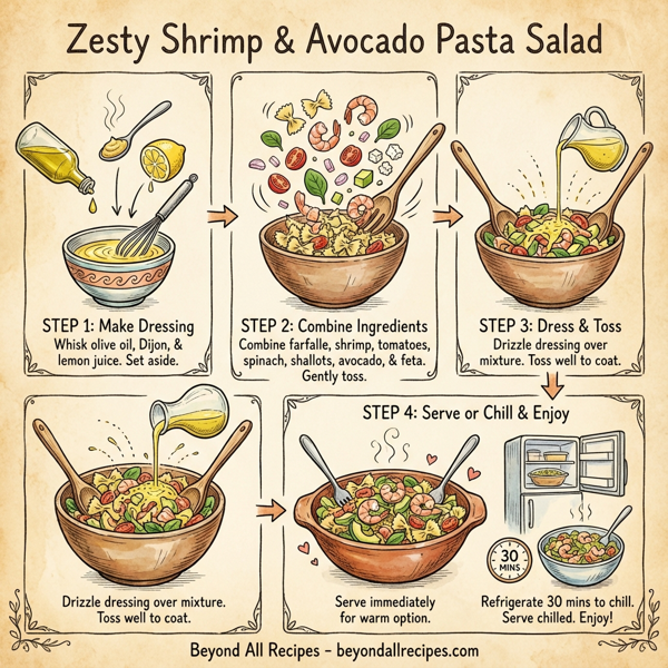 Zesty Shrimp & Avocado Pasta Salad instructions