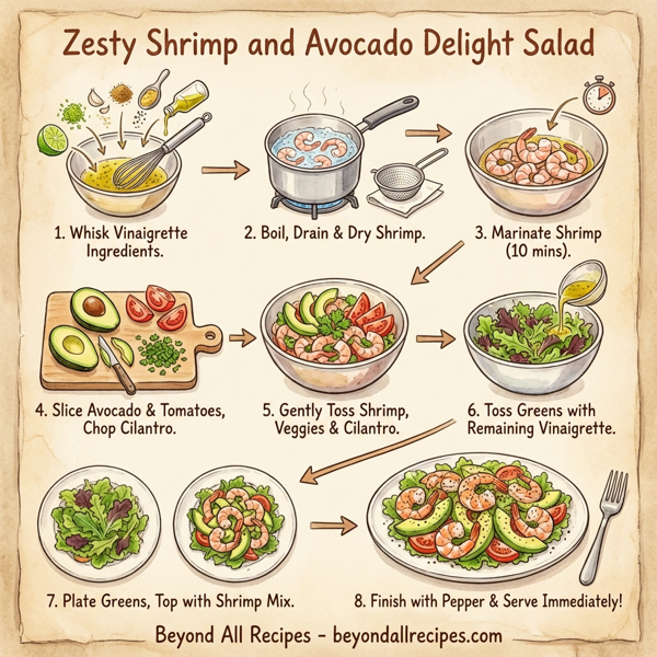 Zesty Shrimp and Avocado Delight Salad instructions