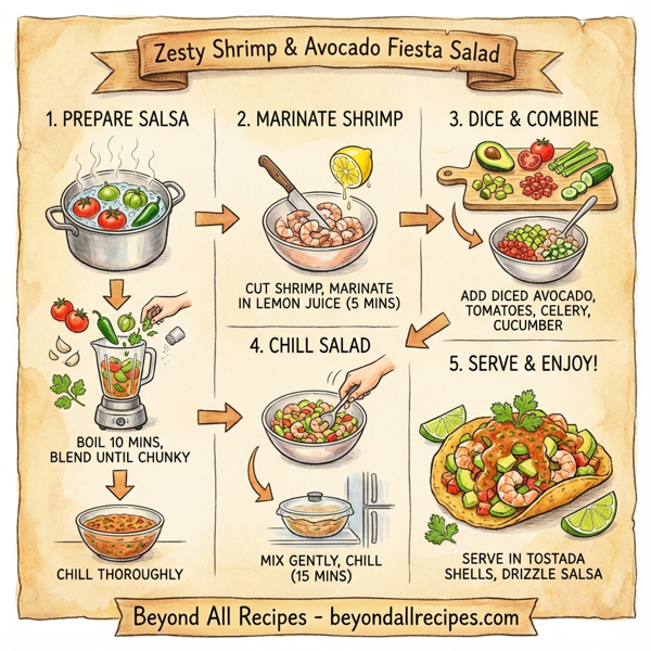 Zesty Shrimp and Avocado Fiesta Salad instructions