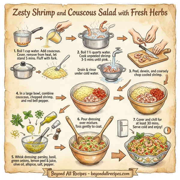 Zesty Shrimp and Couscous Salad with Fresh Herbs instructions