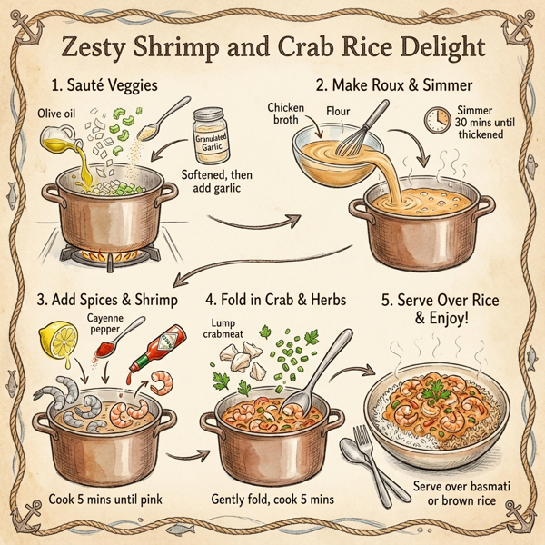 Zesty Shrimp and Crab Rice Delight instructions