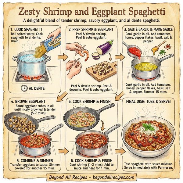 Zesty Shrimp and Eggplant Spaghetti instructions