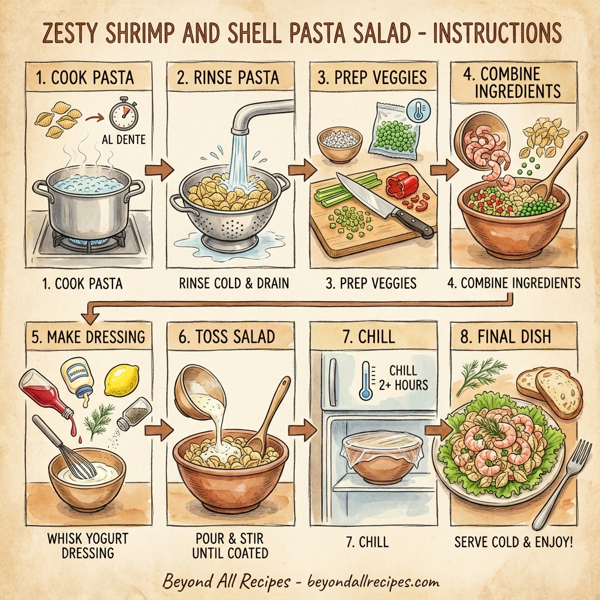 Zesty Shrimp and Shell Pasta Salad instructions