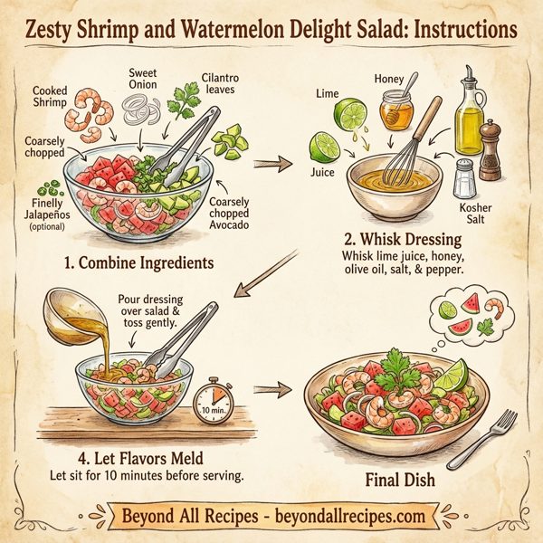 Zesty Shrimp and Watermelon Delight Salad instructions