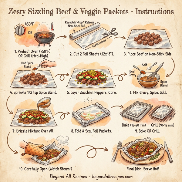 Zesty Sizzling Beef & Veggie Packets instructions