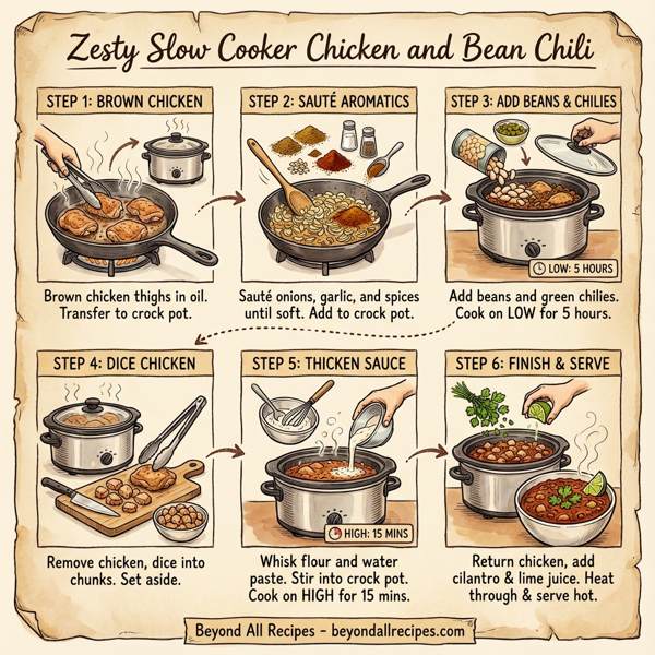 Zesty Slow Cooker Chicken and Bean Chili instructions