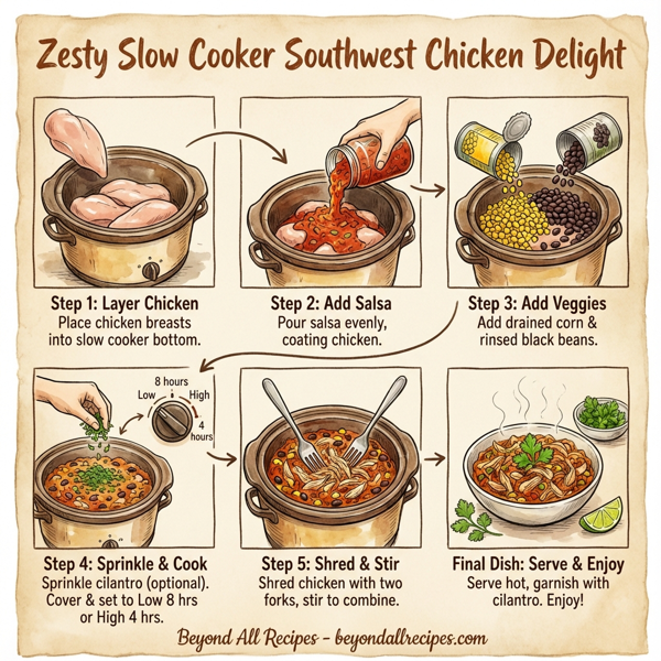 Zesty Slow Cooker Southwest Chicken Delight instructions