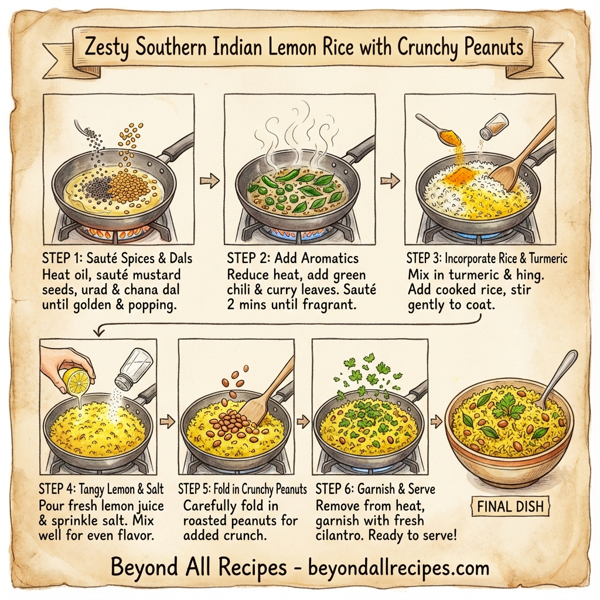 Zesty Southern Indian Lemon Rice with Crunchy Peanuts instructions
