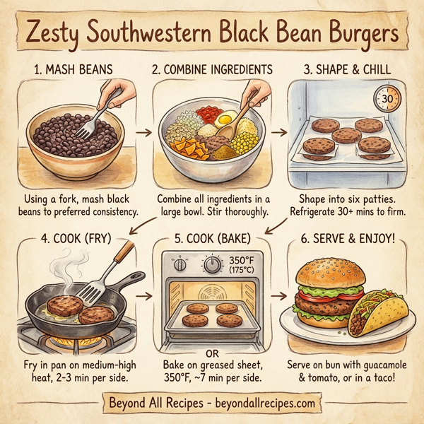 Zesty Southwestern Black Bean Burgers instructions