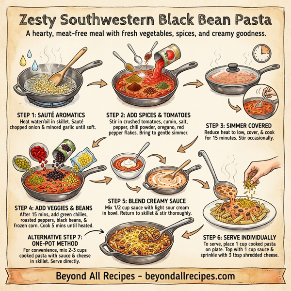 Zesty Southwestern Black Bean Pasta instructions