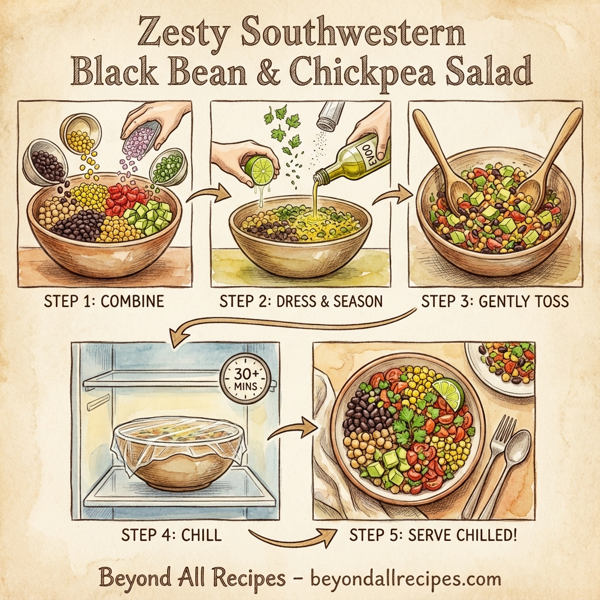 Zesty Southwestern Black Bean & Chickpea Salad instructions